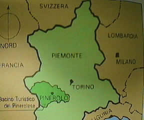 Cartina di Pinerolo, luogo dove fu tenuta la prima assemblea dei testimoni di Geova in Italia.